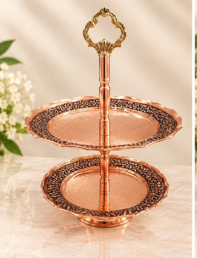 شیرینی خوری دوطبقه مسی