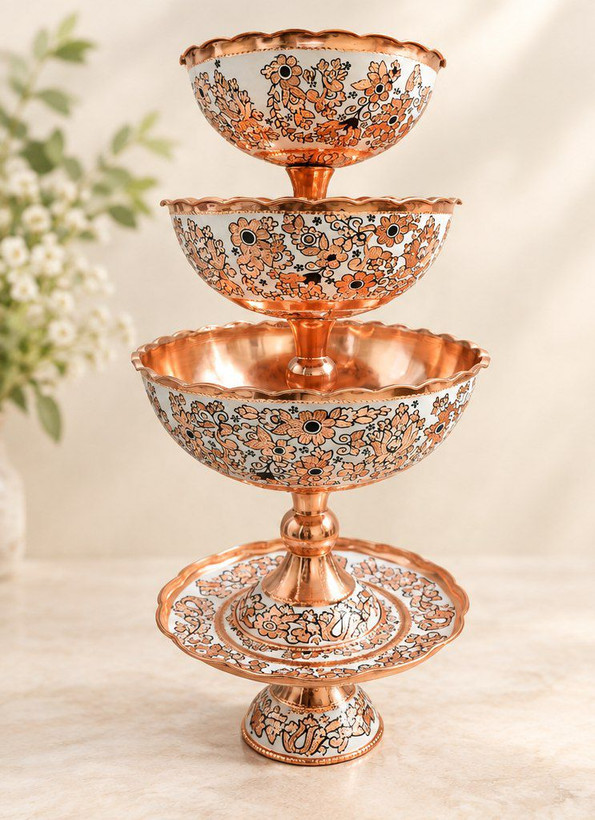 شکلات خوری مسی گل نقره