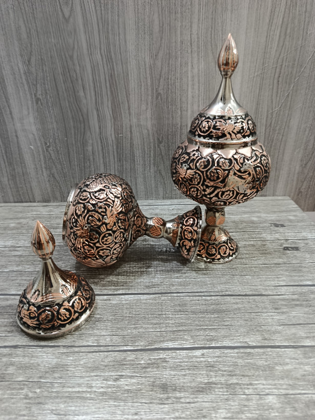 شکلات خوری مسی قلمکاری و تراش